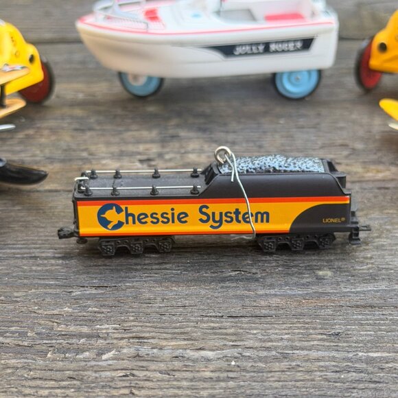 Vintage Hallmark Ornaments Lot Hot Rod Car Jolly Roger Boat Lionel Train Plane - Picture 4 of 10